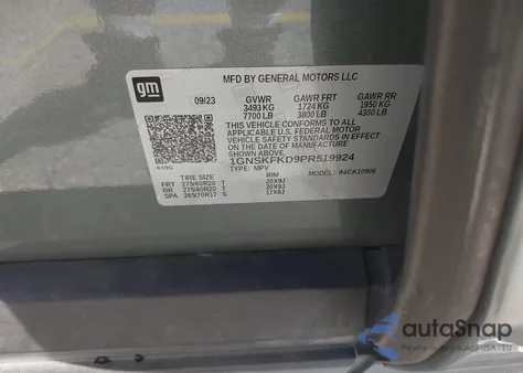 2023 Chevrolet Suburban 4Wd Premier from USA, damaged, VIN 1GNSKFKD9PR519924